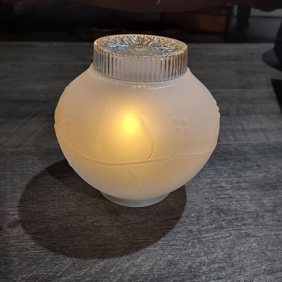 Lamp Shade Frosted Glass Ceiling Light Fixture Globe Stem Berries 3.25" Fit. - Picture 3 of 11